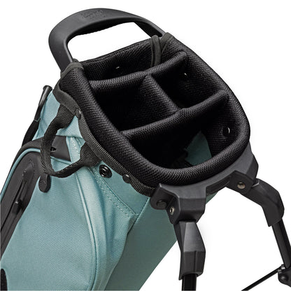 A close up top view of a seafoam El Camino golf bag's 4 way divider