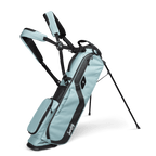 A full front shot of standing El Camino golf bag in seafoam with double strap