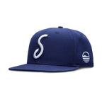 Front shot of navy pro fit golf hat