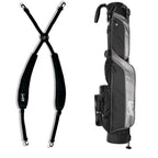 double carrying strap next to loma XL golf bag