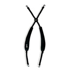 double strap for golf bag, cross strap with button and padded shoulder straps 