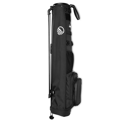 Side view of the hip panel on Loma XL golf bag in matte black