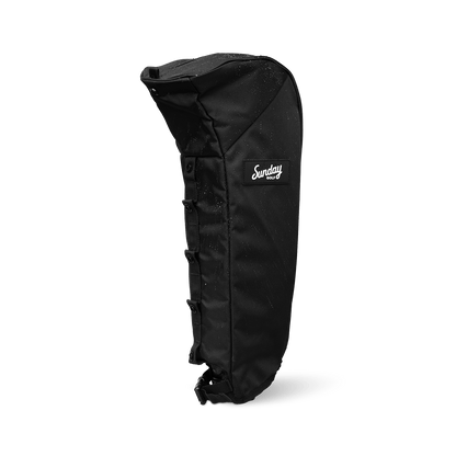 A full shot of matte black rain hood that is water-repellent and can fit the Loma golf bag