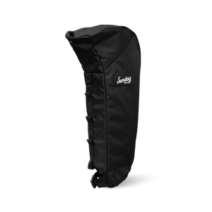 A full shot of matte black rain hood that is water-repellent and can fit Loma and Loma XL golf bags