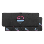 Miami Vice Golf Towel by Sunday Golf black golf towel with blue to pink ombre Sunday Golf Logo