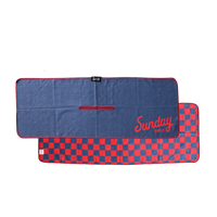 navy and red checkered golf towel