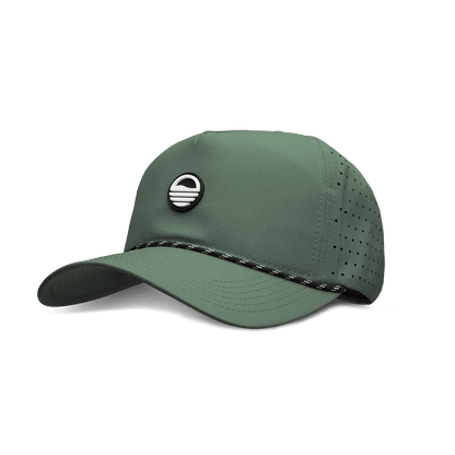 Front shot of olive green Porter Lite golf hat