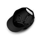 Upside down shot of black Porter Lite golf hat