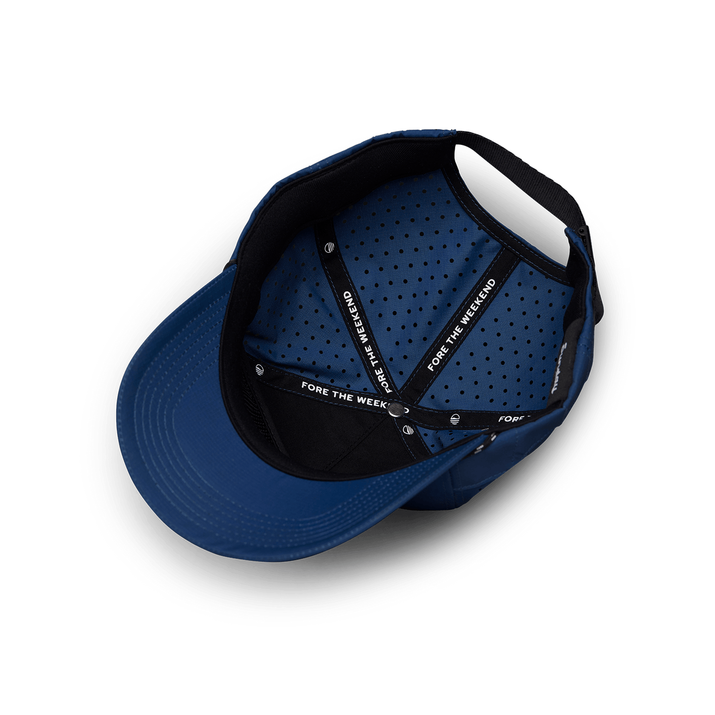 Upside down shot of navy Porter Lite golf hat