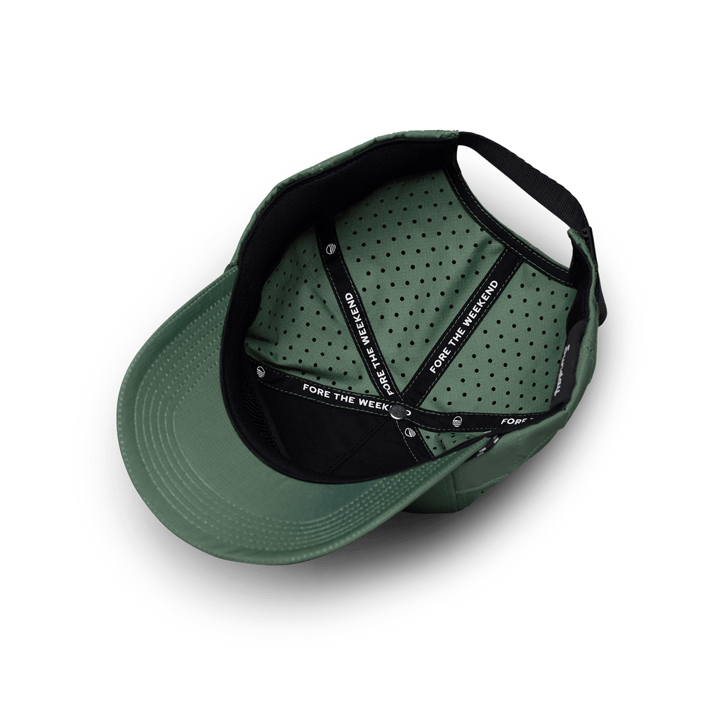 interior of the porter lite golf hat by sunday golf showing 5 panels 