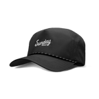 Front shot of black Porter Lite golf hat