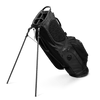 A full shot of standing Ryder golf bag in matte black facing backward