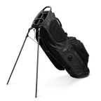 A full shot of standing Ryder golf bag in matte black facing backward