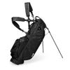 A full front shot of standing Ryder golf bag in matte black with double strap