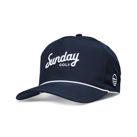 Front shot of navy rope golf hat