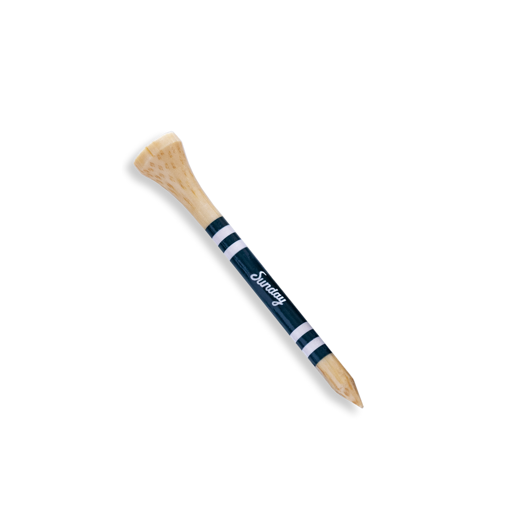 a full shot of a single bamboo golf tee