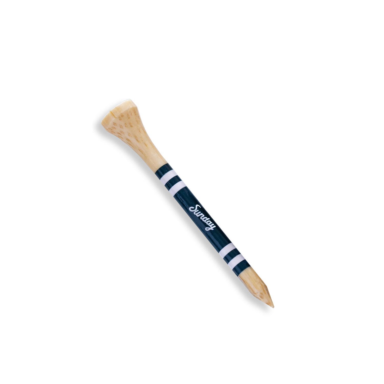 a full shot of a single bamboo golf tee