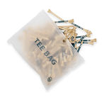 bamboo golf tees in a ziplock tee bag