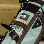 bamboo golf tees on seafoam Sunday golf bag
